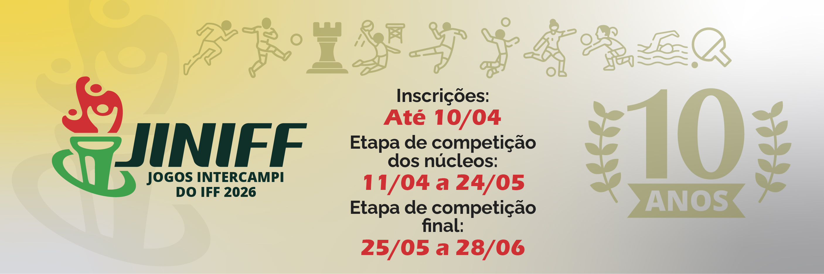 As inscrições para a competição devem ser realizadas até 10 de abril, pelos representantes esportivos dos campi.