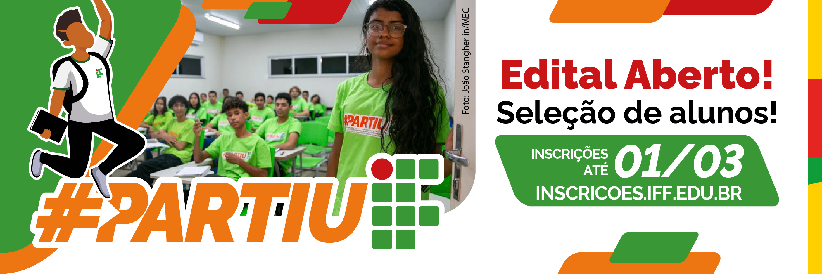 São ofertadas 520 vagas em todas as unidades do IFF para alunos do 9º ano do ensino fundamental pertencentes a grupos prioritários. Inscrições online até 1º de março.