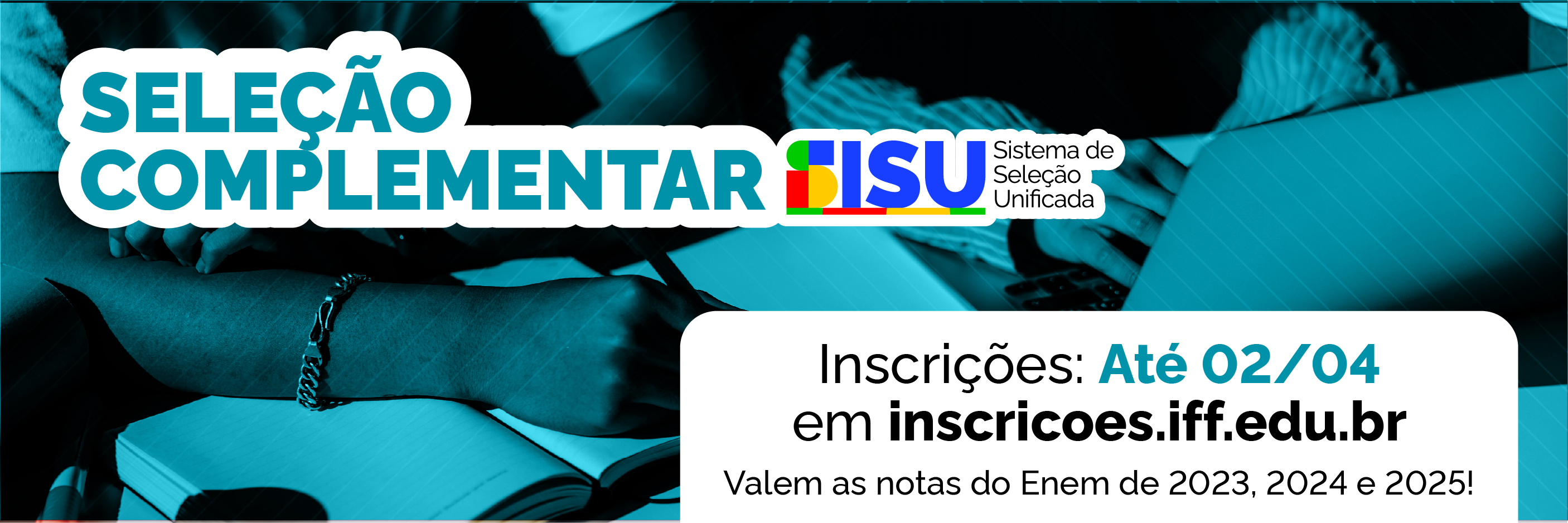 As inscrições devem ser feitas online ou presencialmente, até o dia 02 de abril.
