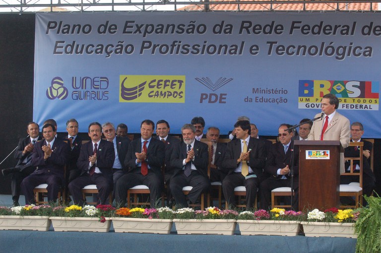 Guarus - Presidente Lula, Fernando Haddad e Sérgio Cabral na inauguração da Uned Guarus