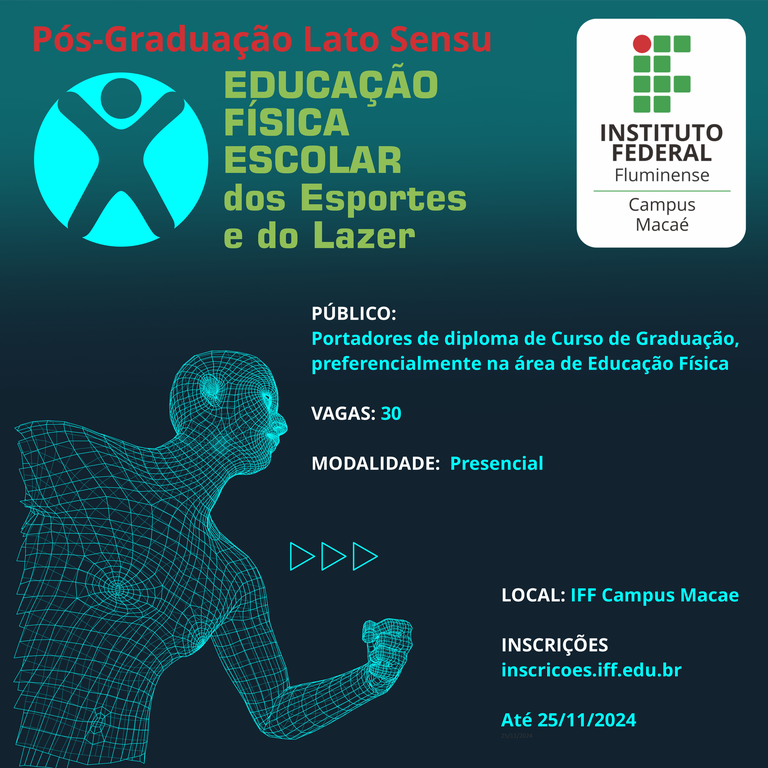 Inscrições até 25/11 para pós-graduação em Educação Física