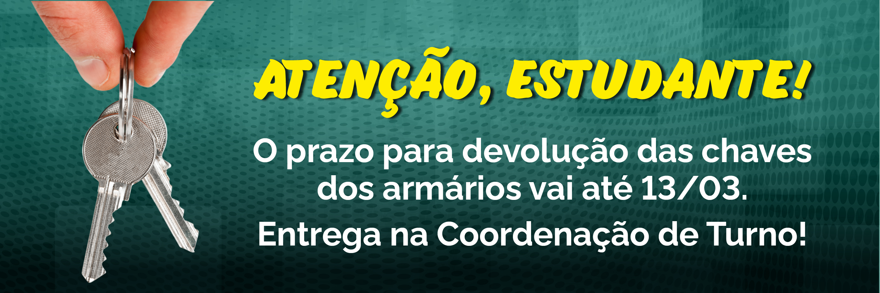 Estudantes do IFF Bom Jesus devem devolver chaves dos armários