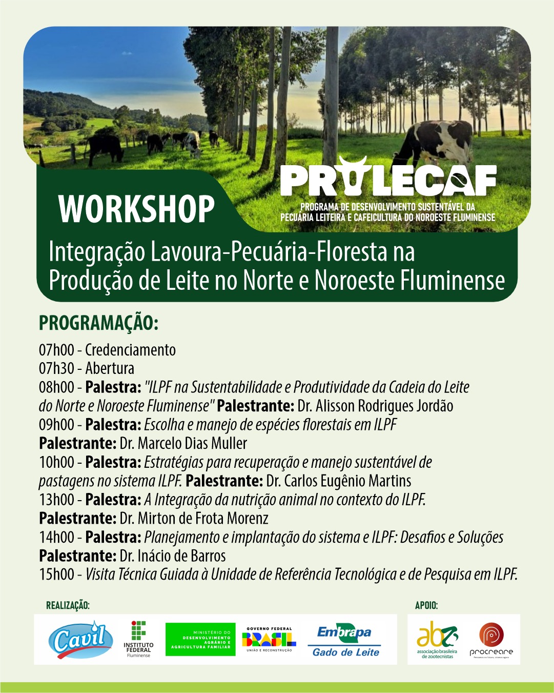 Programação Workshop ILPF na Pecuária Leiteira