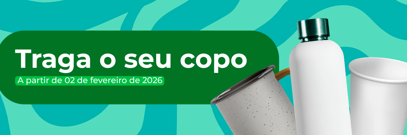 A campanha quer reduzir o uso de copos plásticos no IFF Campos Centro