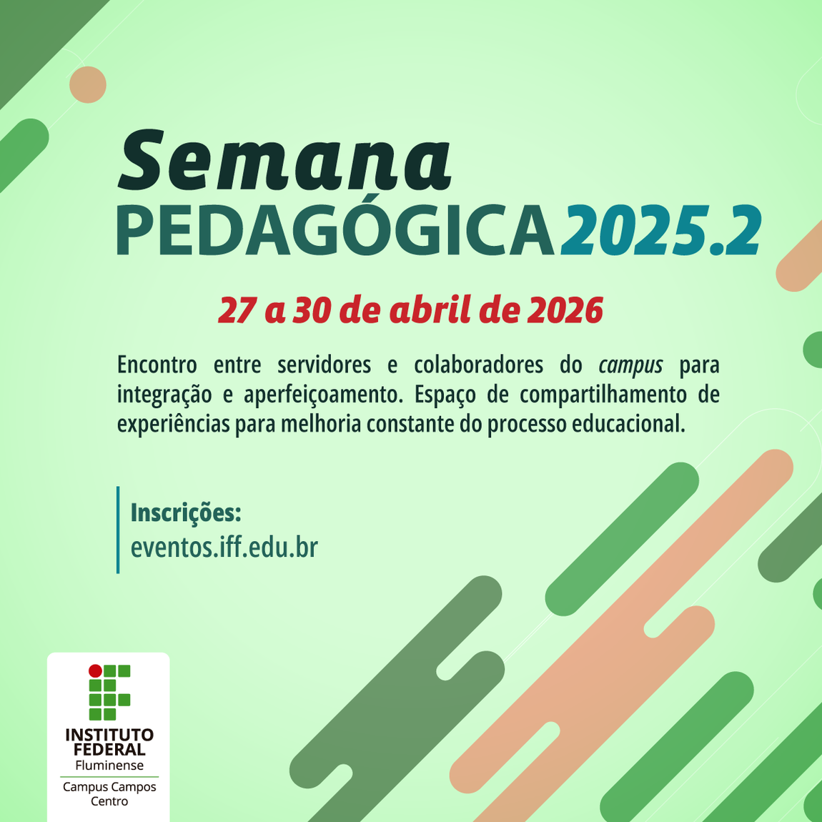 Inscrições abertas para a Semana Pedagógica 2025.2