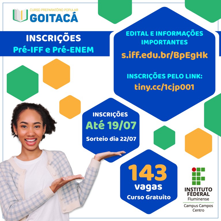 Inscrições abertas para turmas de Pré-IFF e Pré-Enem