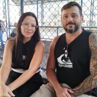 Ana Paula e Cleber, professores do IFF e pais de um dos novos alunos do curso de Edificações (Foto: Diomarcelo Pessanha\Ascom),