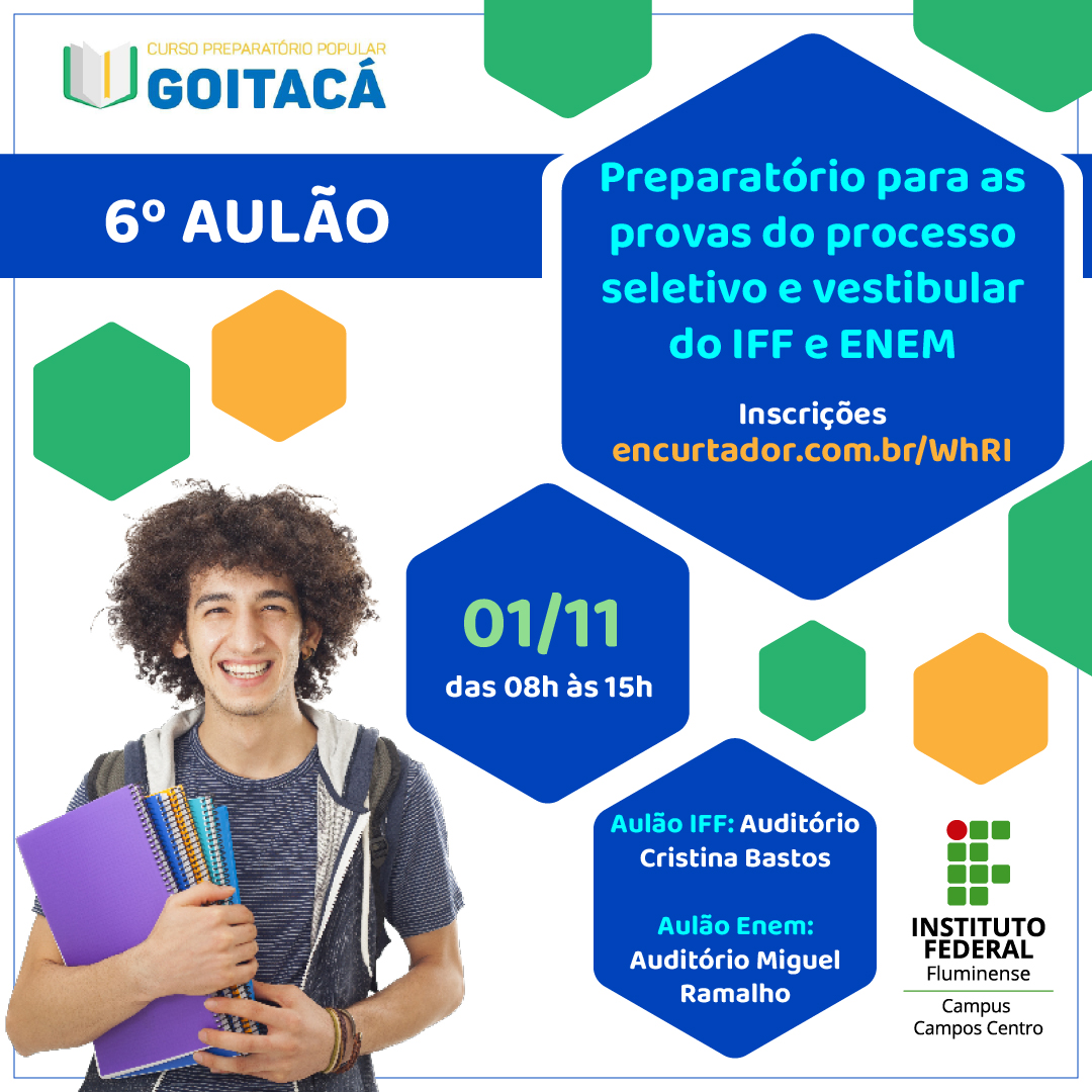6º aulão para turmas de Pré-IFF e Pré-Enem