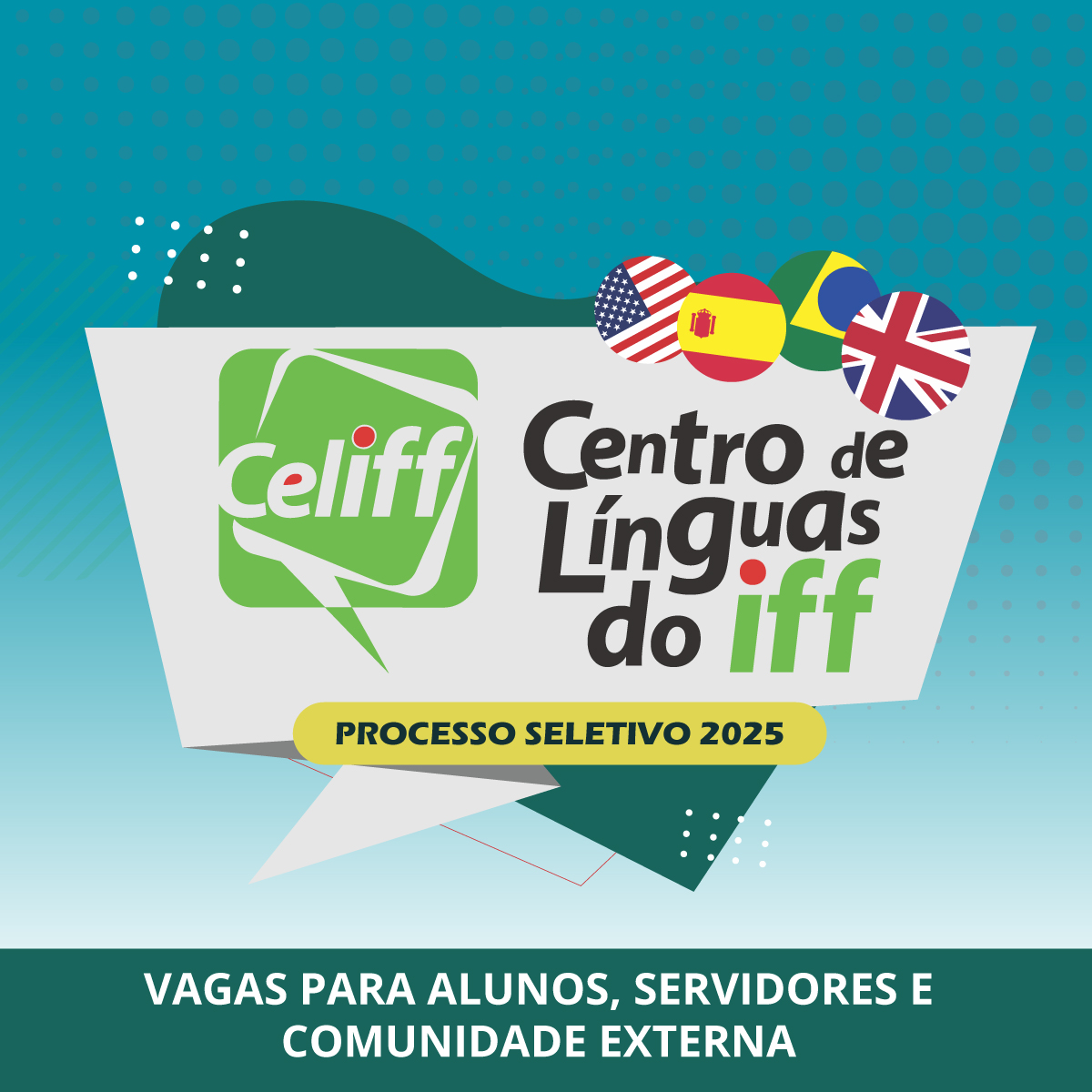 Inscrições para turmas de Inglês e Espanhol
