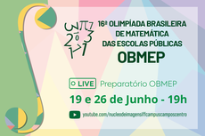 Banner divulgação da 16ª Olimpíada Brasileira de Matemáticas das Escolas Públicas.