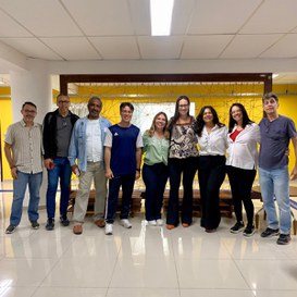 Professores do curso de Design Gráfico, diretores de ensino, planejamento e TI do IFF Campus Campos Centro que participaram da avaliação da infraestrutura.