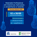 Inscrições abertas para seleção do mestrado Saeg 