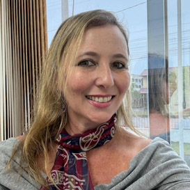 A professora Aline Vasconcelos.