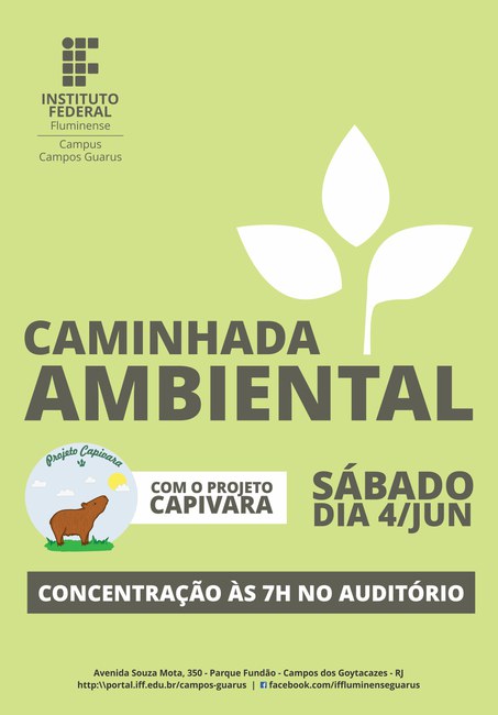 Cartaz Caminhada Ambiental com o Projeto Capivara