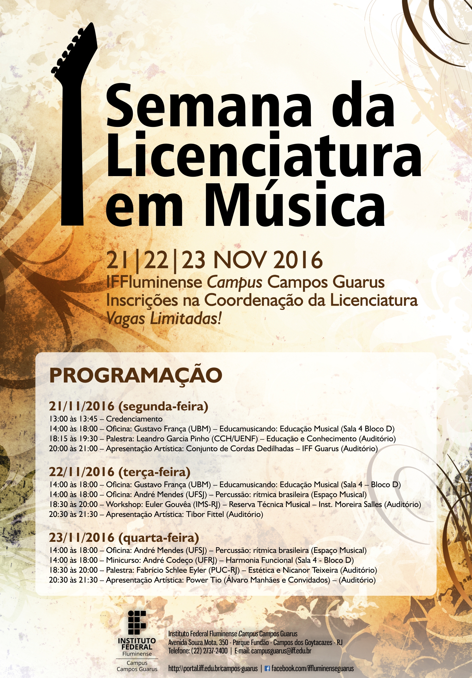 Cartaz - I Semana da Licenciatura em Música do Campus Campos Guarus