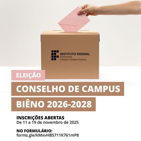 Inscrições abertas para eleição dos representantes do Conselho de Campus