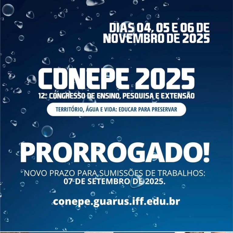 CONEPE 2025: inscrições prorrogadas para submissão de trabalhos