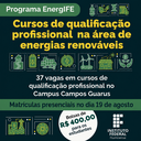 IFF Guarus oferece vagas remanescentes em cursos gratuitos na área de energia