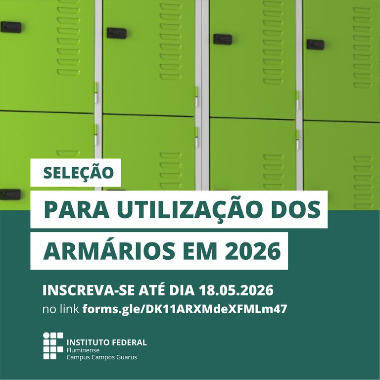IFF Guarus abre inscrições para uso de armários estudantis em 2026