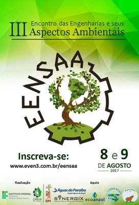 Cartaz do III Encontro das Engenharias e Seus Aspectos Ambientais que será realizado em agosto no Campus Guarus.