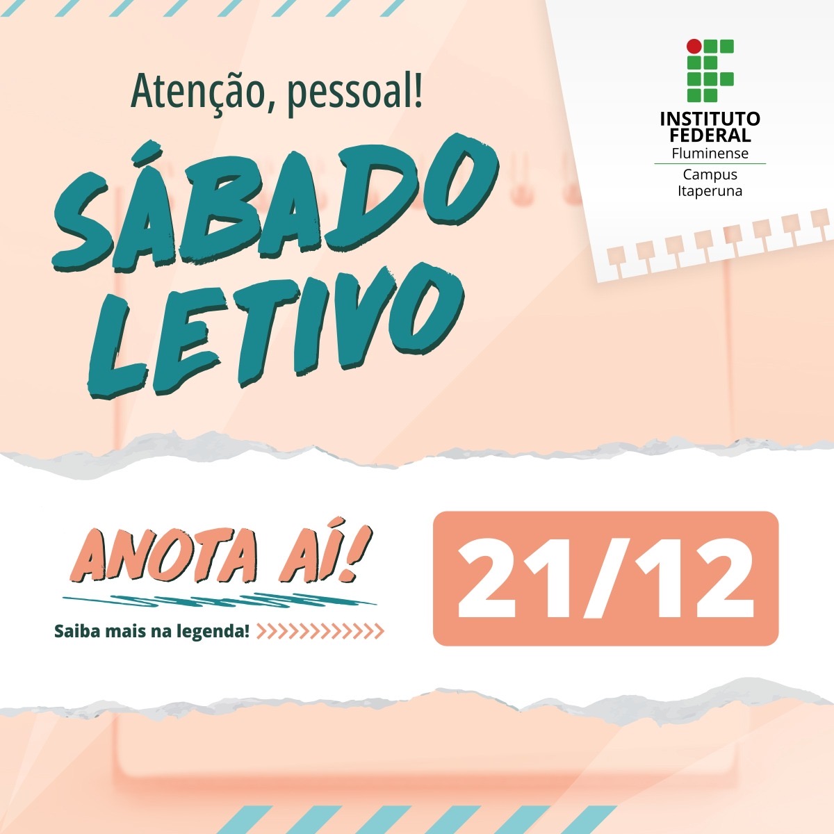 Sábado letivo de 21/12