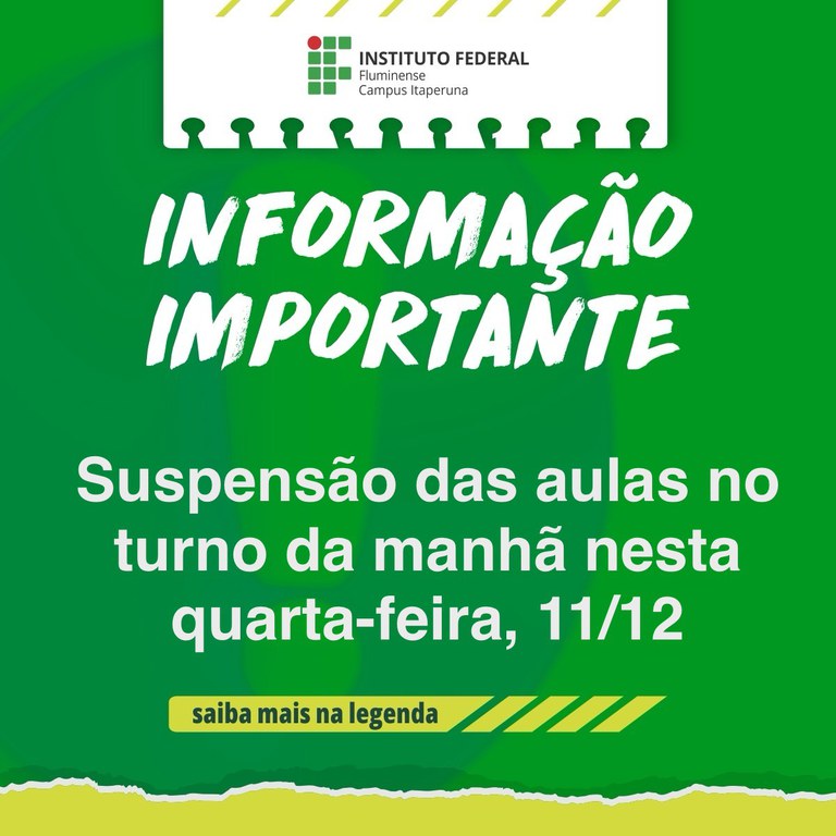 Comunicado do IFF Itaperuna