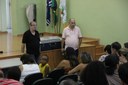 O diretor de ensino, Luciano Lacerda, e o diretor geral, Marcos Cruz, esclareceram as dúvidas dos presentes.