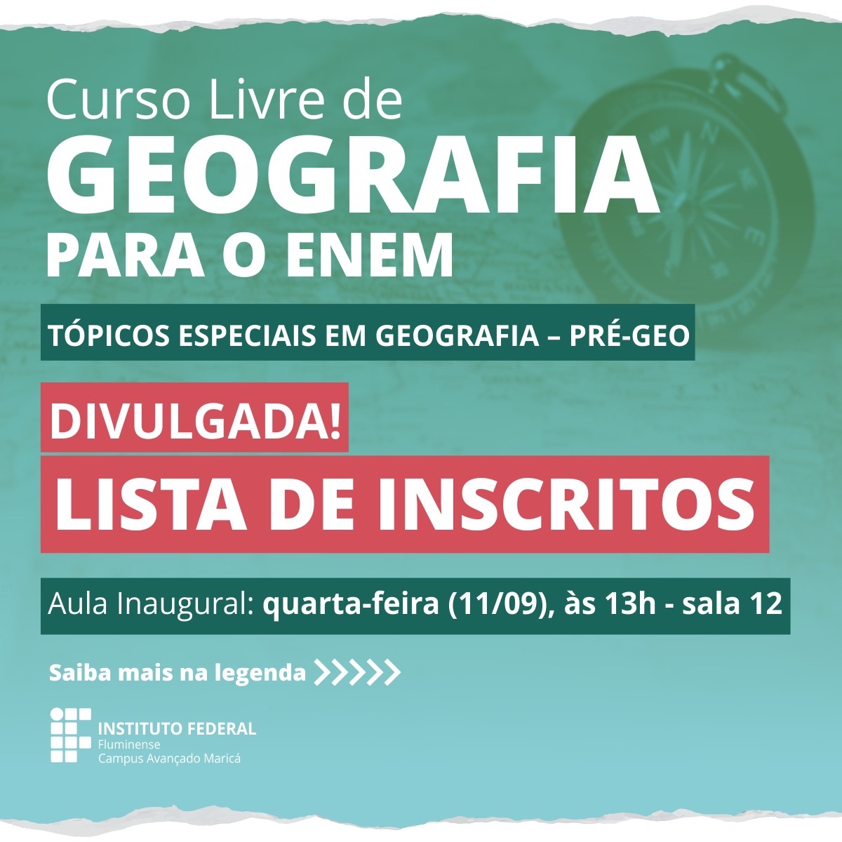 Curso livre de Geografia no IFF Maricá