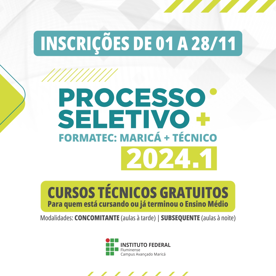 Inscrições abertas para Cursos Técnicos no IFF Maricá