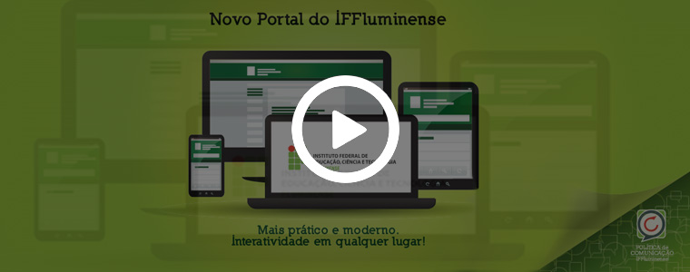 Tela de apresentação do vídeo novo portal