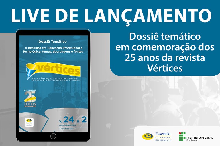 Essentia Editora realiza live para lançar dossiê temático comemorativo dos 25 anos da Revista Vértices