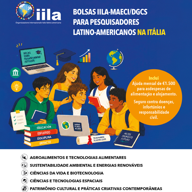 Estudantes e pesquisadores podem se candidatar a bolsas de estudos em instituições italianas