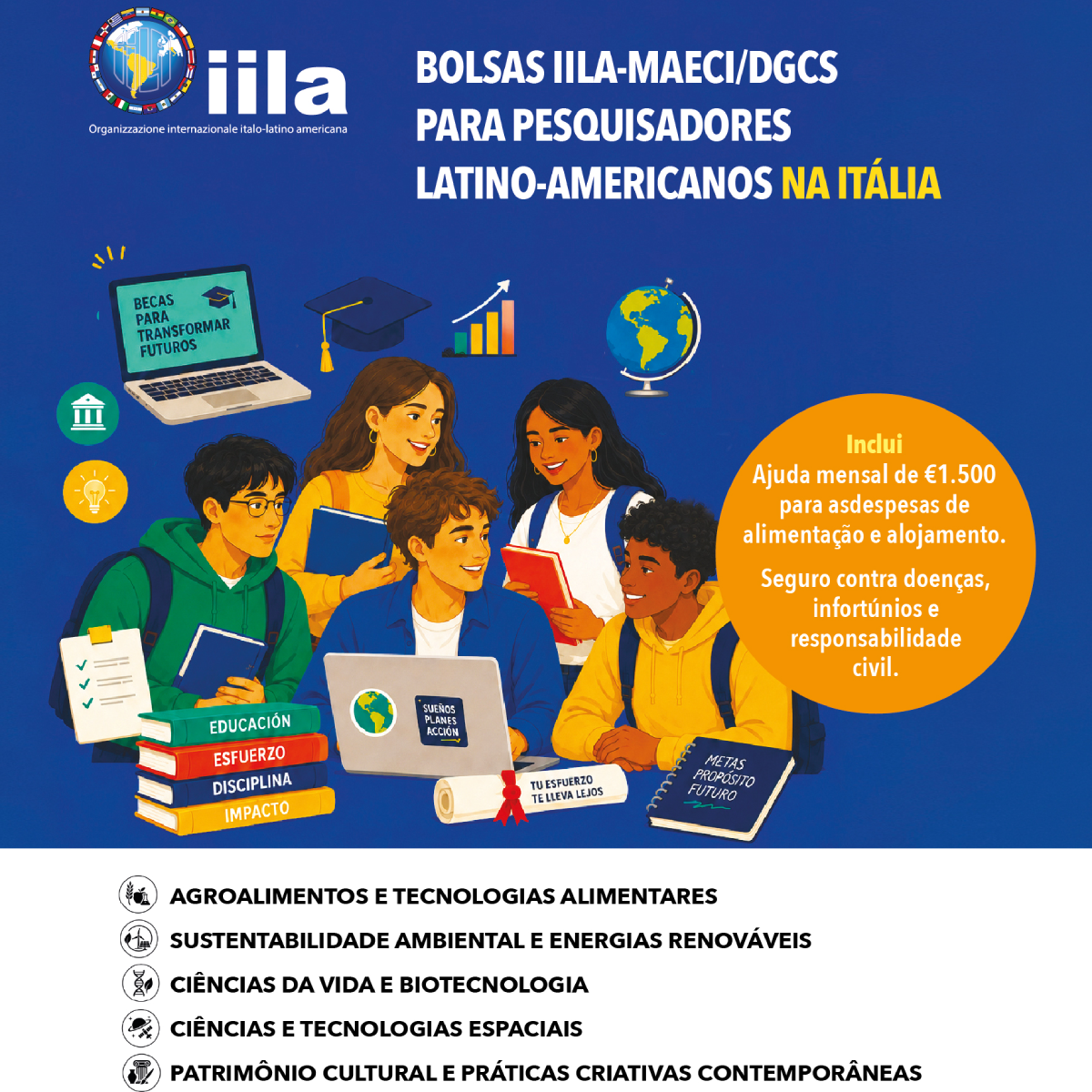 Estudantes e pesquisadores podem se candidatar a bolsas de estudos em instituições italianas
