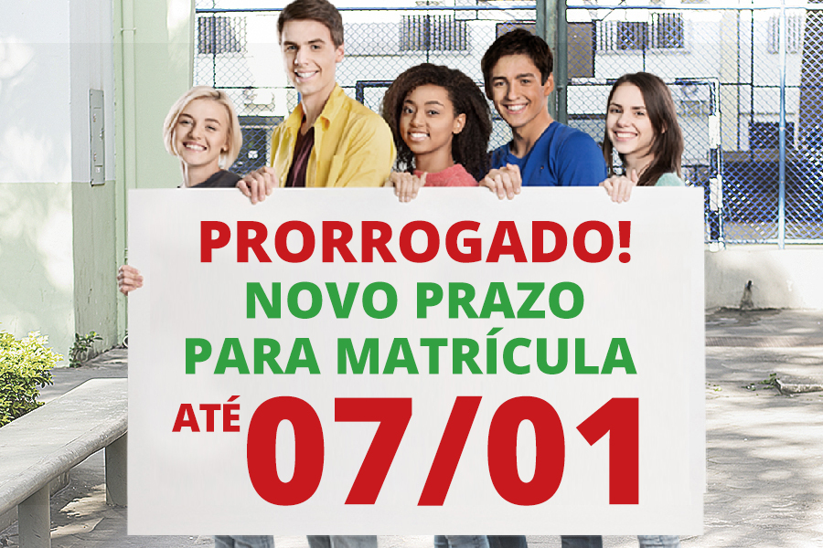 Matrículas do Processo Seletivo e Vestibular são prorrogadas até 07 de janeiro