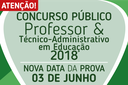 Provas do Concurso Público serão aplicada no próximo domingo, 03 de junho de 2018