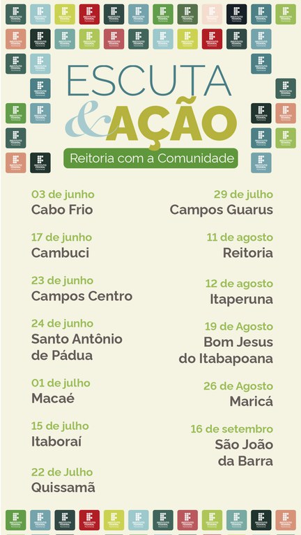 Reitor do IFF vai se reunir com a comunidade acadêmica em todas as unidades do Instituto