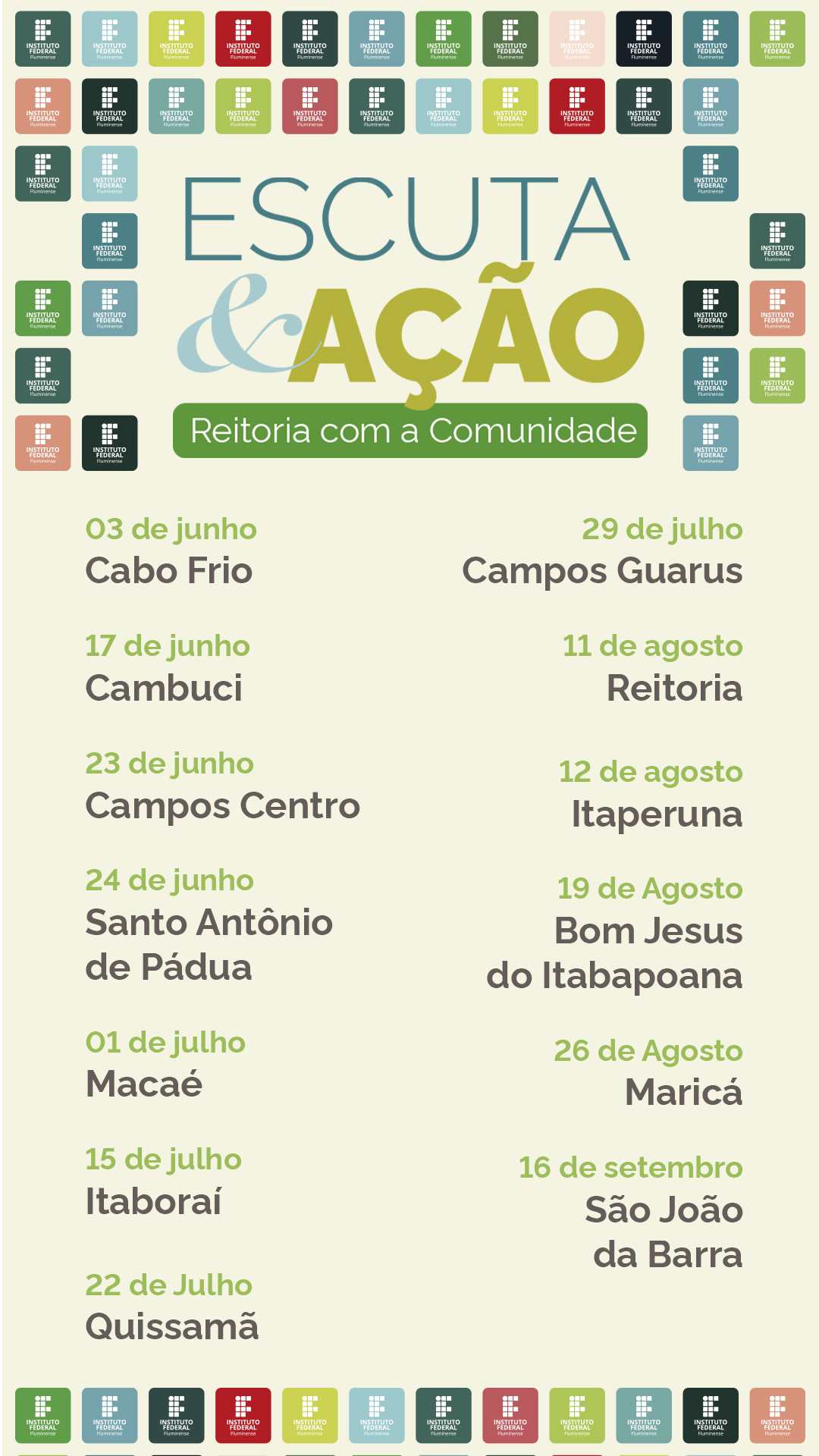 Reitor do IFF vai se reunir com a comunidade acadêmica em todas as unidades do Instituto