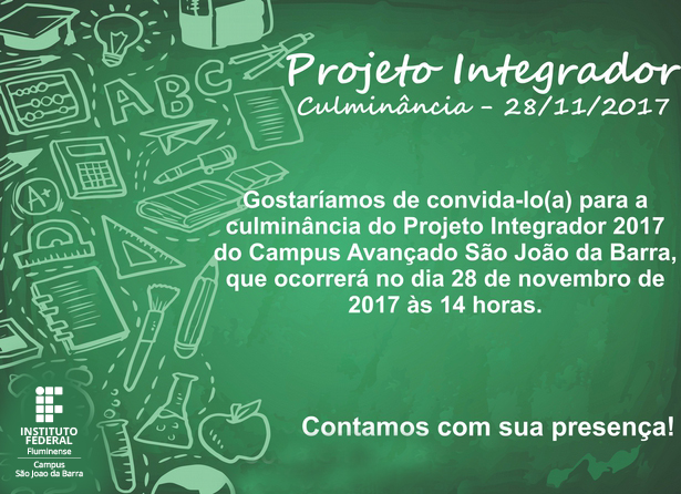 Convite para culminância do Projeto Integrador