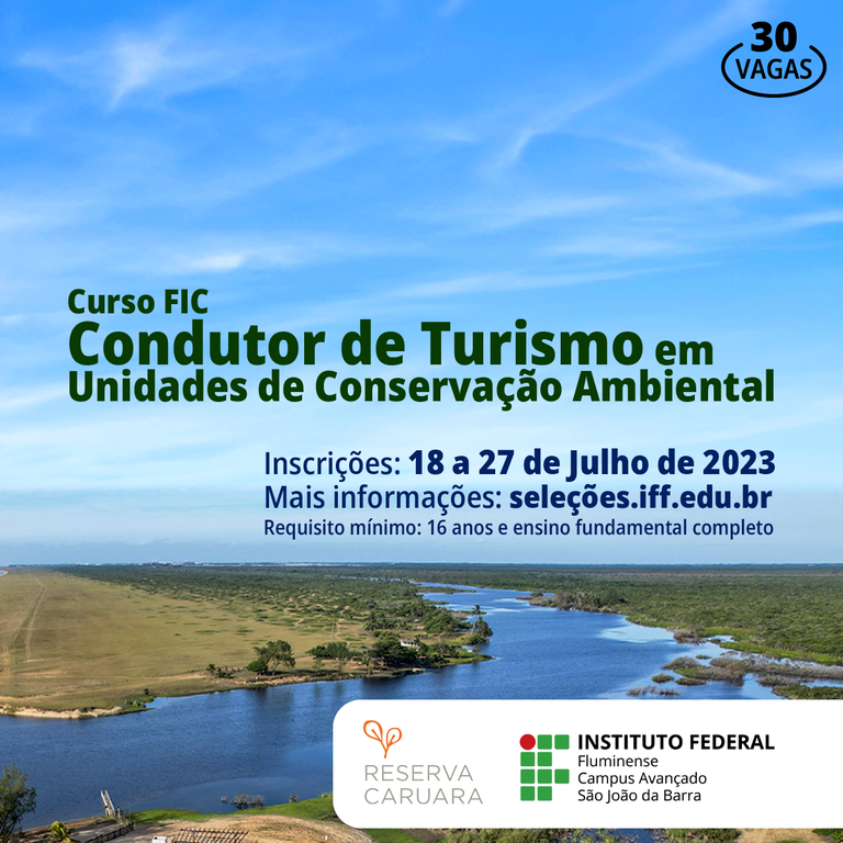 Aberta inscrição para curso de Condutor de Turismo em Unidades de Conservação Ambiental