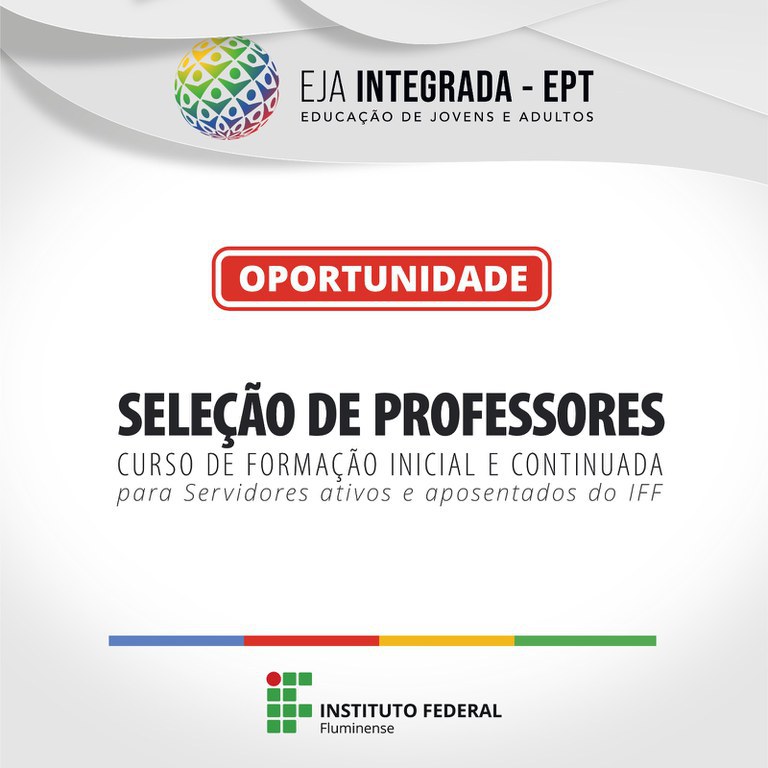 Fundação Pró-IFF seleciona servidores para atuarem como professores nos cursos FIC do Projeto EJA EPT