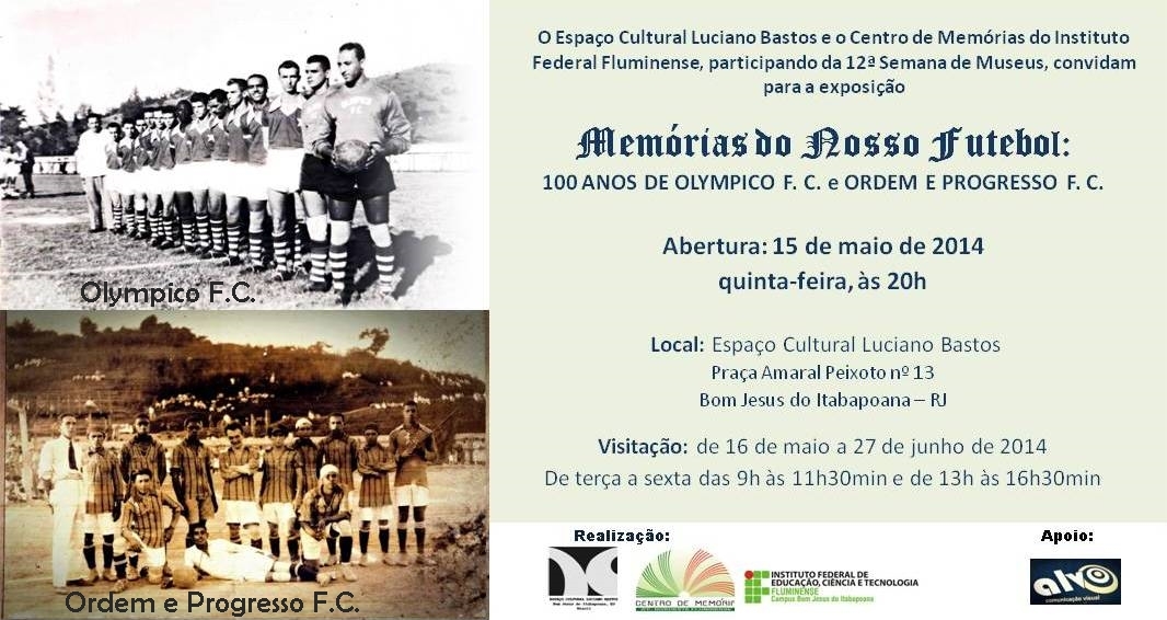 Convite da exposição Memórias do Futebol
