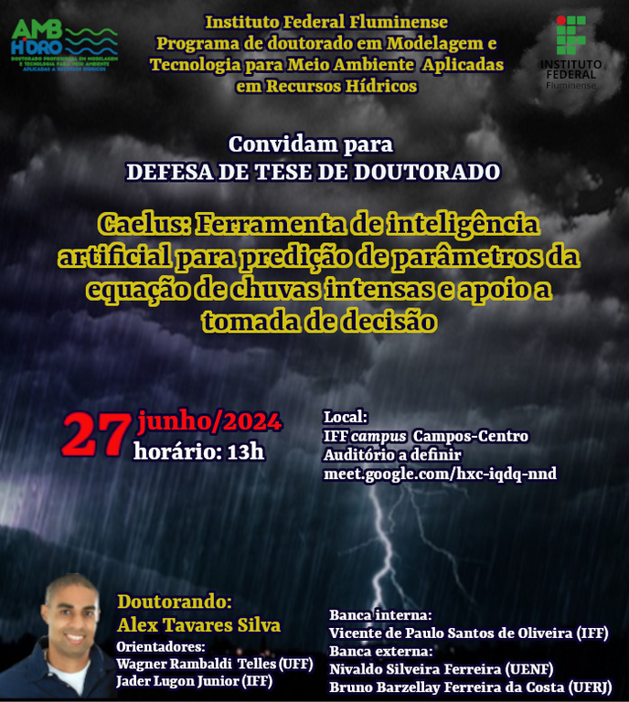 Convite para a segunda Defesa de Tese - Alex Tavares Silva